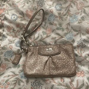 Coach Bronze Textured Wristlet